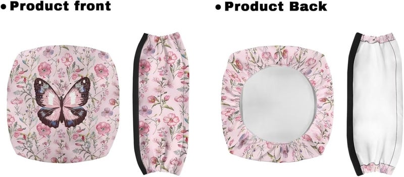 LedBack Rollator Walker Seat and Backrest Covers Walker Accessories for 3 Pcs, Pink Floral Butterflies Under Seat Bag for Four Wheel Rollator, Easy to Install - Image 2